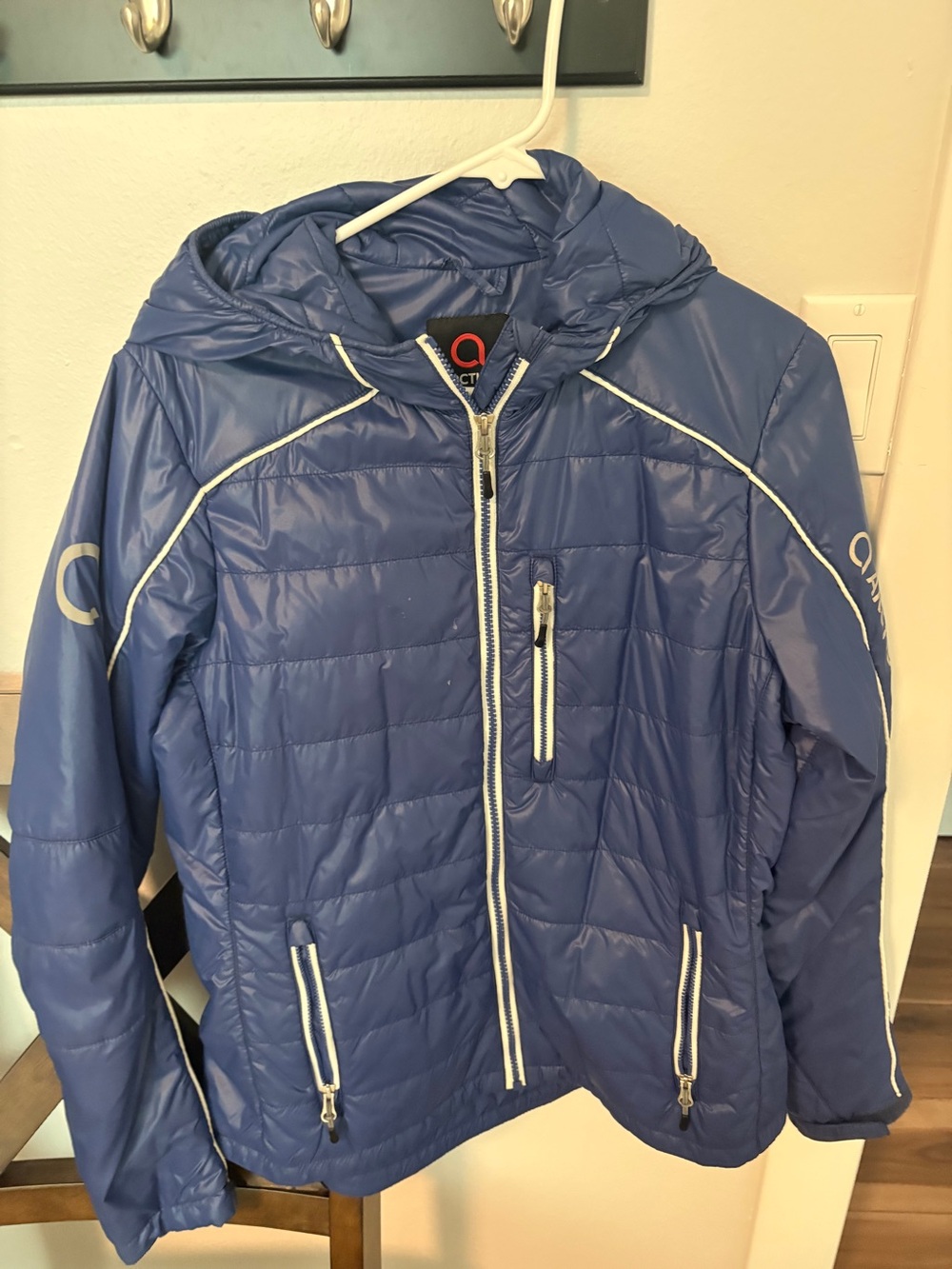 Apt. 9 Blue Quilted Hooded Puffer Jacket